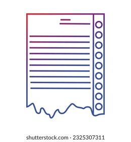 Gradient Paper icon. Vector illustration of a sheet of paper on a white background.