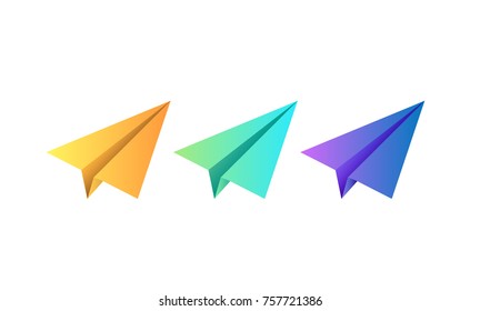 Gradient Paper planes vector illustration