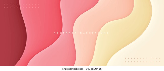 Gradient papercut background design red and yellow color wavy shape.