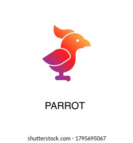 gradient parrot icon, simple sign and symbol from Pet-vet collection, design element for User Interface