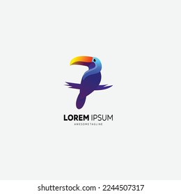 gradient parrot logo vector design template