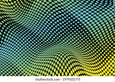 Gradient particles background vector, Abstract wave element for design. stylized line art background. Abstract halftone,3D Illustration Background