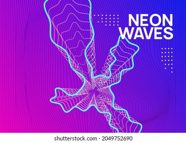 Gradient party flyer. Dynamic fluid shape and line. Modern show banner template. Gradient party flyer. Electro dance music. Electronic trance sound. Club dj poster. Techno event.