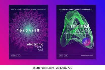 Gradient party flyer. Dynamic fluid shape and line. Energy show cover set. Gradient party flyer. Electro dance music. Electronic trance sound. Club dj poster. Techno event.