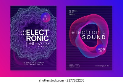 Gradient party flyer. Modern show magazine set. Dynamic fluid shape and line. Gradient party flyer. Electro dance music. Electronic trance sound. Club dj poster. Techno event.
