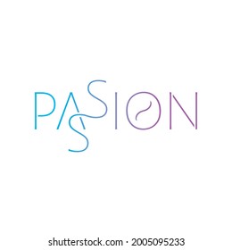 logotipo de pasión de degradado en fondo blanco