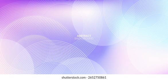 Gradient pastel abstract background. Modern circle lines pattern. Minimal geometric design. Futuristic concept. Suit for cover, poster, banner, brochure, header, presentation, web, flyer