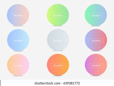 Gradient Pastel Colors in Circle On Grey Background.