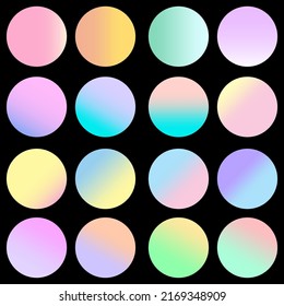 gradient pastel colors set. soft light background. Unicorn wallpaper. Vector illustration. Stock image. 