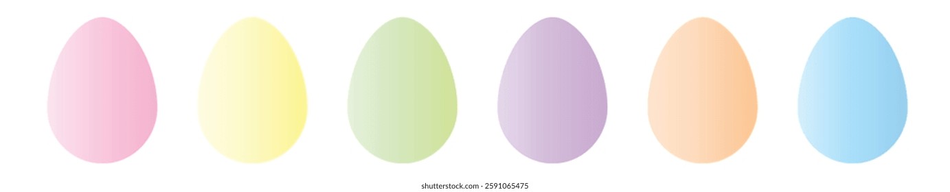Gradient pastel colour Easter eggs