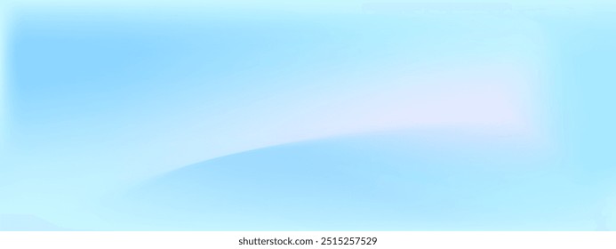 Gradient Pastel Winter Background. Blur banner. Holographic print. Abstract vector illustration in Blue tones. Sky colors wallpaper.