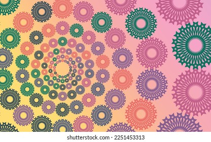 Gradient pattern background with araabic motif.