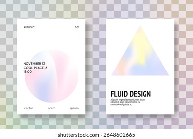 Gradient Pattern. Plastic Banner. Iridescent Poster. Colorful Prism Brochure. Blue Rainbow Label. Graphic Vector. Geometric Fluid. Violet Gradient Pattern