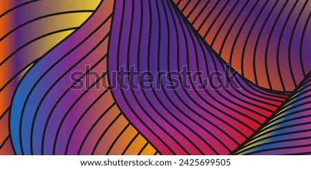 Gradient pattern of wavy lines. Colorful background for creative design. Smooth gradient lines