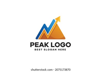 Gradient Peak Arrow Logo Template