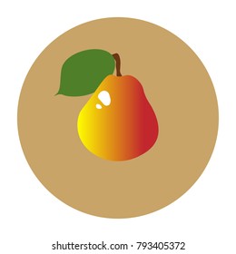 gradient pear in brown circle
