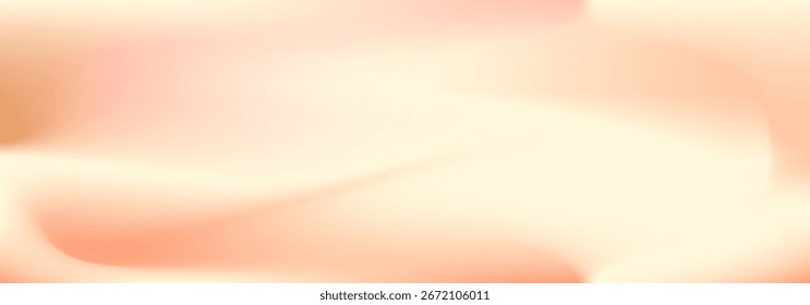 Gradient pearl background with cream and peach color. Wave gradient wallpaper cream pearl light tone. Vector illustration