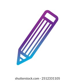 Gradient pencil icon in purple and blue tones Vector illustration