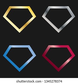 Gradient Pentagon Icon. Diamond Logo. Sharp Vector.