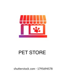 gradient pet store icon, simple element from Pet-vet set, for web and mobile