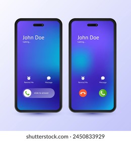 Gradient phone call screen interface illustration vector design in eps 10