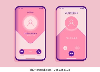 Gradient phone call screen interface illustration vector design in eps 10