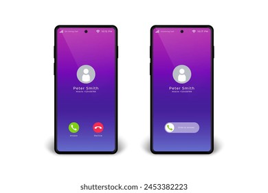 Gradient phone call screen interface illustration vector design in eps 10