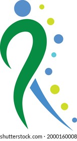 Gradient physiotherapy set logo collection