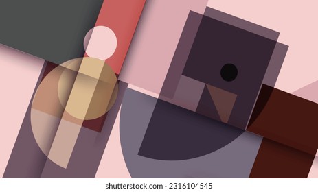 Gradient pink abstract background in 3d paper style