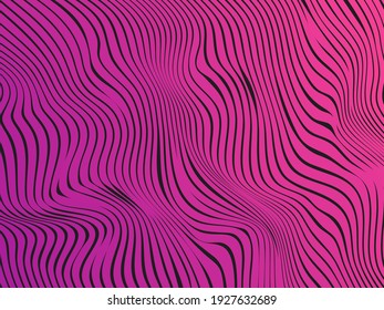 gradient pink abstract curved wavy flow linear pattern for background, wallpaper, banner, label etc. vector design