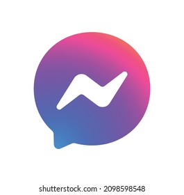 Gradient Pink Blue Icon Bubble Meta Chat Messenger Vector Template