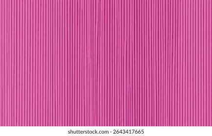 Gradient pink cardboard box vertical striped paper background texture. Pink corrugated cardboard surface with vertical ridges. Textured background ideal for packaging, craft, or design projects.