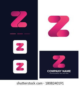 gradient pink color z letter logo design template 