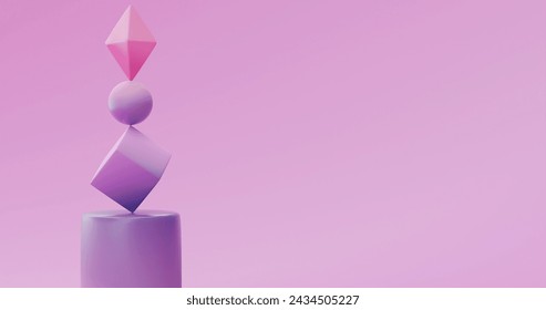 Gradient pink diamond geometric shapes vector design in eps 10