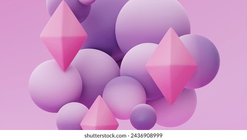 Gradient pink diamonds balls vector design in eps 10