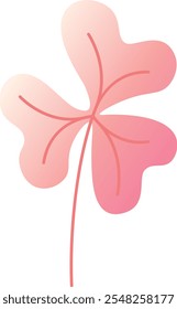 Gradient pink four leaf clover represents luck, prosperity, and positive outcomes, perfect for st. Patrick s day or any occasion celebrating good fortune