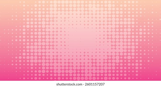 Gradient pink halftone abstract background with geometric dot pattern. Ideal for digital design, branding, posters, banners, social media, and modern graphics