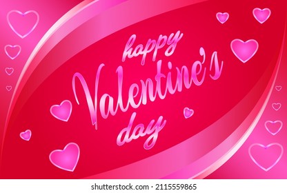 Vector de fondo de día de San Valentín rosa gradiente feliz. Se puede usar para el diseño de afiches y banners con el efecto de texto editable incluido.