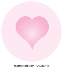Gradient pink heart on gradient pink background. Flat