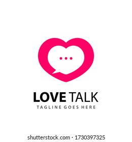 Gradient Pink Love Talk Modern Logo Design Template Vector