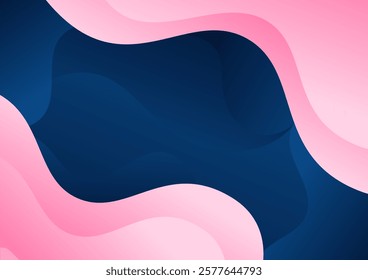 Gradient pink and navy blue wave background