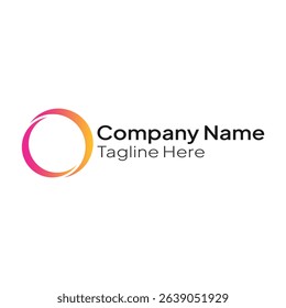 Gradient pink and orange circle logo template for business and company