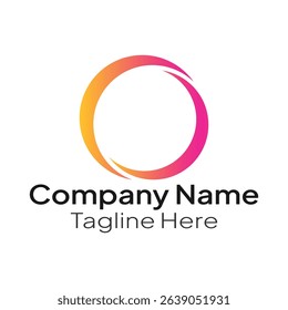Gradient pink and orange circle logo template for business and company