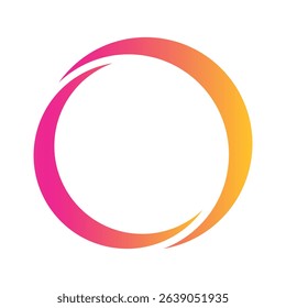Gradient pink and orange circle logo template for business and company