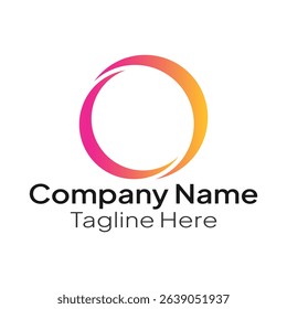 Gradient pink and orange circle logo template for business and company