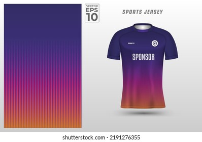 Gradient pink purple blue t  shirt sport design template and stripe line pattern for soccer jersey  Sport uniform in front view  Tshirt mock up for sport club  Vector Illustration