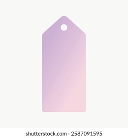 Gradient pink and purple tag with a hole at the top. Simple, elegant design. Ideal for labels, tags, or decoration. Soft pink and purple hues create a calming effect. Vector isolated on white.