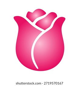 Gradiente rosa Valentine ícone rosa. Elegante romântico flor símbolo de amor e ternura para namoro, casamento, beleza, cartões de saudação, aplicativos, adesivos, e projetos de design de férias
