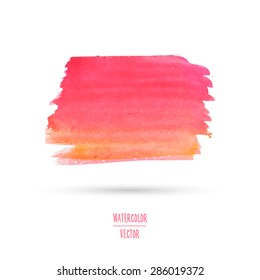 Gradient pink watercolor spot. Design template for business cards, card, background.
