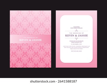 gradient pink wedding invitation design